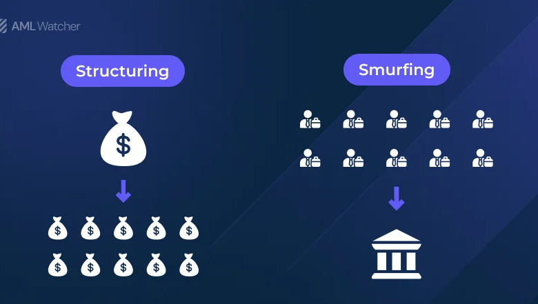 Money bags showcasing structuring and smurfing & money laundering to hide illicit funds