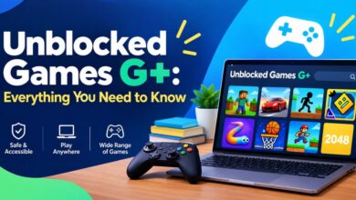 Unblocked Games G+ homepage displaying free browser games for school and work breaks