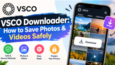 Person saving a VSCO photo to a smartphone using a VSCO downloader