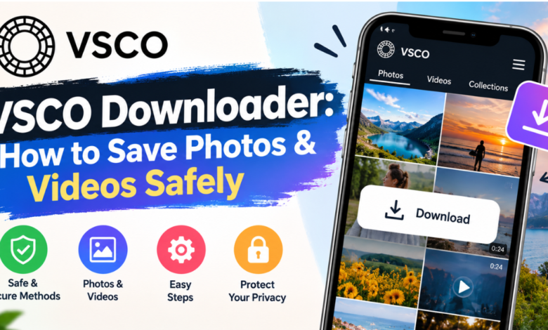 Person saving a VSCO photo to a smartphone using a VSCO downloader