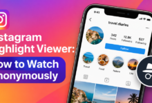 Person using an Instagram highlight viewer on a smartphone to browse a public profile’s saved stories